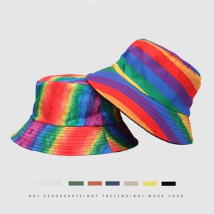 Sombrero de pescador reversible con estampado tie-dye arcoíris, unisex, de algodón, para verano, playa, festivales, pesca, uso casual al aire libre. - Product Image 2