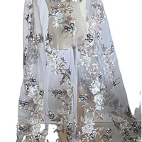Fleur Design Gracieux Classique Élégant Haute Qualité Prix Remise Tulle Broderie Tissu pour Nuptiale Soirée Robe De Mariée Voile