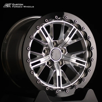 Jantes forgées sur mesure, usinées CNC, style Beadlock, argent noir, jantes en alliage pour voiture
