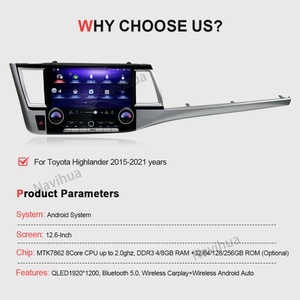 NaviHua New 12.6 Inch Multimedia Android Car Radio for Toyota Highlander 2015 2021 Head Unit Monitor Carplay Navigation Upgrade - Product Image 2