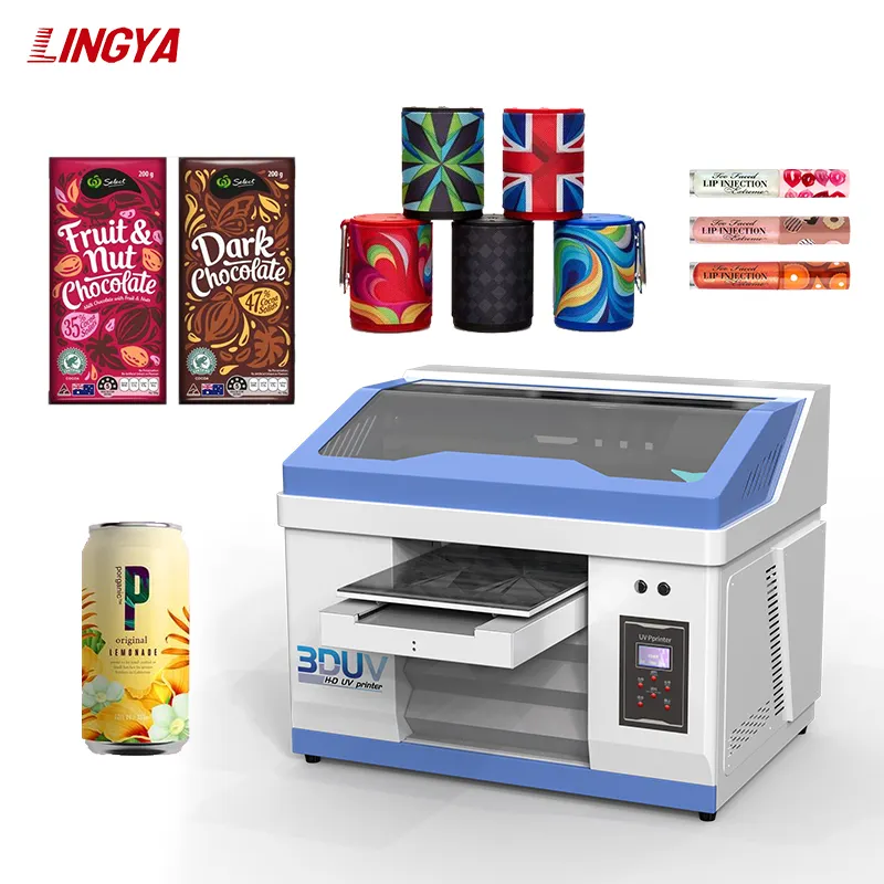 Lingya Factory Direct Inkjet Print PVC Card ID Card Making Kits Printer A4 size led XP600 uv printer flatbed bottle printer