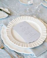 Assiette à dîner en céramique blanche à bord festonné, assiette de service en porcelaine pour mariage, vaisselle de table pour la maison