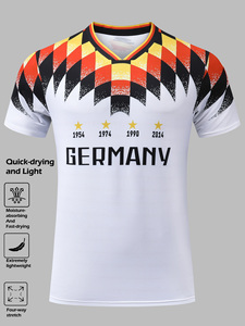Jersey olahraga cepat kering pria, pakaian latihan olahraga baru pria, kaus kerah Crew lengan pendek, baju sepak bola nyaman, cepat kering, satu potong - Product Image 2