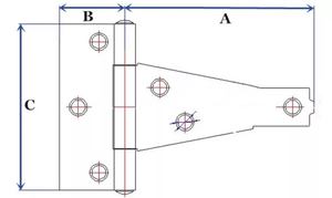 Charnière en T extra résistante de 8 pouces, en acier de 3,5 mm, à fermeture douce, angle d'ouverture de 180 degrés, <span class=keywords><strong>pour</strong></span> bois de qualité commerciale moderne en extérieur - Product Image 5