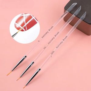 3Pcs/Set Kolinsky Gel Nail Art Line Painting <b>Brushes</b> Crystal Acrylic Thin Liner Drawing Pen Nail Art Manicure Tools Set - Product Image 1