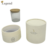 Boîte cylindrique en papier texturé de luxe, tube en papier personnalisé, emballage cadeau rigide pour pot à bougie, récipient en verre