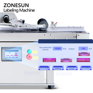 ZONESUN ZS-TB502P卓上ステッカー自動フラットボックスカード紙袋スタンドアップポーチラベリングマシン、ページングマシン付き - Product Image 2