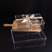 Emballage de tiramisu de luxe, boîte à tiramisu, récipient en plastique transparent XXL, grande boîte à tiramisu pour pâtisserie, dessert, gâteau, avec couvercle