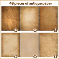 Enveloppe Cadeau Lettre 48 Feuilles Vintage Nostalgique A4 Impression Recto-Verso Papier Ordinaire DIY Journal Scrapbook Décoratif