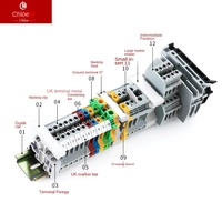 Connecteur de raccordement électrique TBR-F 10A 20A pour rail DIN, bornier de connexion sur rail, connecteur de positionnement pour fiche de rail, utilisation pour câblage électrique