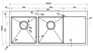 Évier de cuisine artisanal en acier inoxydable 304 avec deux bacs durables, installation sous plan, design moderne, prix abordable - Product Image 2