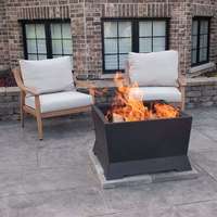 Brasero en fer robuste de style moderne avec vue sur le feu pour patio extérieur, jardin et camping