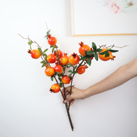 Kunstmatige Simulatie Granaatappel Fruit En Bloem Tak Ornamenten Ldpe Materiaal Huisdecoratie Nieuwjaar Festival Groothandel
