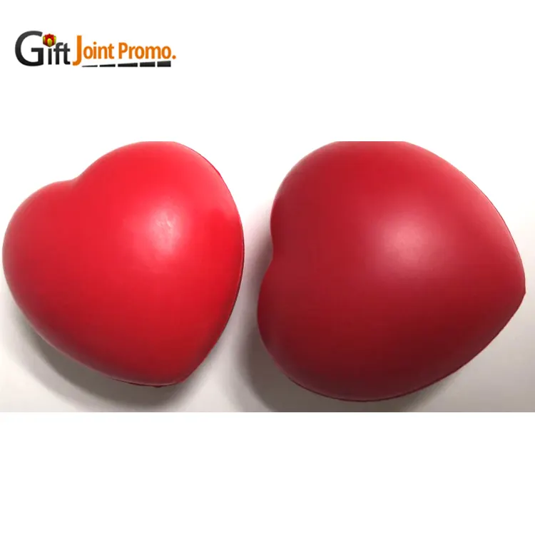 Palla antistress a forma di cuore in schiuma PU a forma di cuore rossa personalizzata promozionale