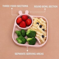 Ensemble d'alimentation pour bébé en silicone personnalisé 4 pièces avec assiette divisée, tasse d'apprentissage, cuillère, fourchette, vaisselle pour tout-petits