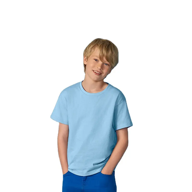 Kaus Logo Kustom Anak-anak Kaus Pakaian 100% Katun Bernapas Leher Bulat Anak Laki-laki Kaus Anak Laki-laki Kaos Oblong Oneck