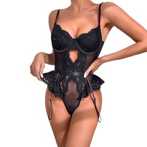 ZZYUP 6733ZU vêtements pour femmes <span class=keywords><strong>Sexy</strong></span> noir serré dentelle ensemble de Lingerie G-String très chaud femmes matures trois pièces Lingerie <span class=keywords><strong>Sexy</strong></span> - Product Image 5
