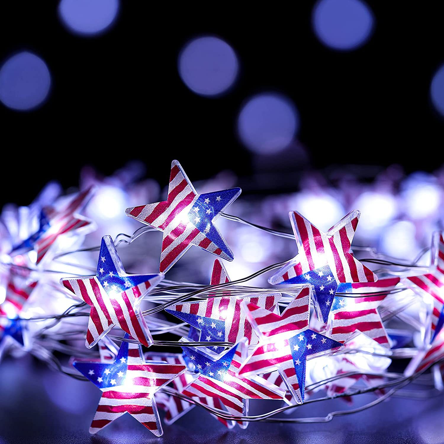 star flag (2m 20 lights battery)