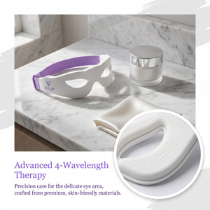 Masque pour les yeux à LED avec lumière rouge pour stimuler le collagène, réduire les poches sous les yeux, masque pour les yeux avec batterie rechargeable et télécommande - Product Image 5
