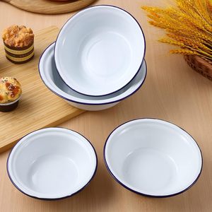 Bol à mélanger en émail vintage, 4 pièces, emboîtables, style ancien, avec poignées en acier, pour les occasions de mariage - Product Image 2