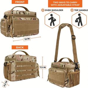 Sac à lunch isotherme tactique camouflage avec poches MOLLE, fermeture éclair, taille moyenne, pour le stockage des aliments - Product Image 4