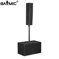Sistema de Audio Profesional de Madera Negra con Sonido Superclaro, Diseñado con un Tweeter de Una Pulgada y Cuatro Drivers de Medios-Bajos de Cinco Pulgadas, Tipo Line Array