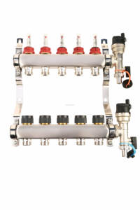 Коллектор водяного коллектора системы отопления из нержавеющей стали с расходомерами - Product Image 2