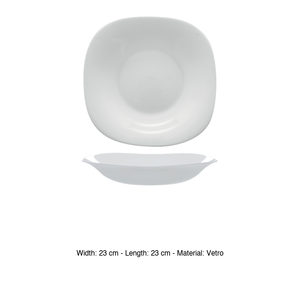Assiette creuse Bormioli Rocco Parma Quadro en verre blanc 23 x 23 cm – Fournitures hôtelières et traiteur, vaisselle en gros - Product Image 3