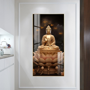 HUAMIAO New Design <strong>Buddha</strong> on Lotus Wall Picture Crystal Porcelain <strong>Painting</strong> Modern <strong>Buddha</strong> Portrait Wall Art <strong>Painting</strong> Home Decor - Product Image 2