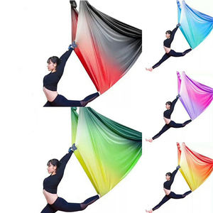 Ensemble de hamac de yoga en tissu de soie et nylon multicolore anti-gravité de 5 m, couleur dégradée, vente en gros - Product Image 1