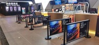 Support de bannière publicitaire en acier inoxydable, poteaux de barrière de café à vent