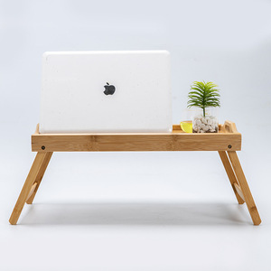 Bamboo Folding Table Lazy <b>Desk</b> For Home Dorm Study Computer Use With Varnish Finish - Product Image 3