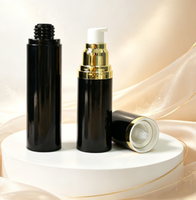Flacon sans air personnalisé de 15 ml, 30 ml, 50 ml, couleur argentée noire, flacon pompe en plastique pour lotion, crème, emballage cosmétique