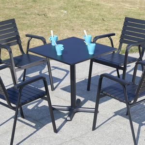 Awt007b Kim Loại 70Cm Bàn Vuông Và Nhôm Nhựa Gỗ Ghế 4 Người Cho Ngoài Trời Vườn Cà Phê Cửa Hàng Giải Trí Đồ Nội Thất - Product Image 6