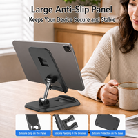 Support de téléphone pliable pour bureau, compatible avec les téléphones et tablettes, base lestée stable pour la maison