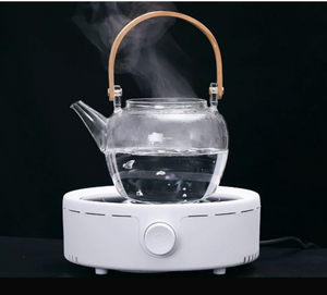 Teiera in vetro soffiato a mano in <span class=keywords><strong>Pyrex</strong></span> resistente al calore borosilicato trasparente da 1000ml con manico in legno - Product Image 4