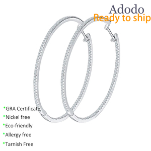 Ingrosso gioielli Moissanite 50mm grande Huggie VVS1 D colore Moissanite <span class=keywords><strong>orecchini</strong></span> a cerchio con GRA 925 gioielli in <span class=keywords><strong>argento</strong></span> per le donne - Product Image 1