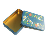 Boîte en étain rectangulaire dorée avec logo personnalisé, fabricant OEM, qualité alimentaire, pour biscuits, emballage en métal, boîte en étain