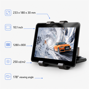 Écran Android 10,1 pouces pour appuie-tête de <span class=keywords><strong>taxi</strong></span>, lecteur de signalisation numérique pour véhicule avec 4G WiFi, écran publicitaire Cloud CMS - Product Image 3