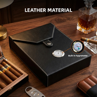 Coffret cadeau d'accessoires pour cigares de qualité supérieure JH Business Trip pour hommes, étui à cigares en cuir PU et en bois