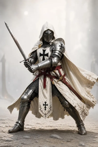 Traje de Armadura Completa de Caballero Templario Blanco, Hecho a Mano, Fundición Tradicional, Medieval, para Recreación Histórica - Product Image 5