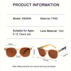 Gafas de Sol Cuadradas de Silicona para Niños y Niñas, Modelo 2025, Protección UV400, Montura Colorida, Polarizadas, para Edades de 3 a 12 Años - Product Image 4