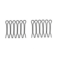 Pince à cheveux en alliage métallique noir à 9 dents pour bonnet de perruque et réceptions de coiffure