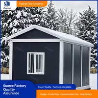 Casa Contenedor Prefabricada de Estilo Europeo con Techo a Dos Aguas para Oficina, Baño Público Móvil, Montaje Rápido en Forma de A, 5 Años de Garantía