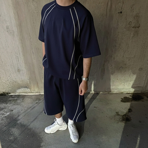 Produttori di <span class=keywords><strong>Abbigliamento</strong></span>: Set Estivo da <span class=keywords><strong>Uomo</strong></span> con T-shirt Oversize Stampata Personalizzata e Pantaloncini <span class=keywords><strong>Casual</strong></span> - Product Image 3