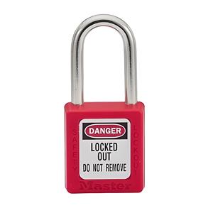 Master Lock 410RED, candado de grillete de acero chapado en rojo de alta seguridad con llave de cuerpo, herramientas de desbloqueo, producto - Product Image 4