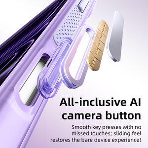 Coque de téléphone magnétique translucide mate en gros pour iPhone 18 17 Pro Max avec protection à 360° °   Support de Bague avec Boutons Tactiles IA et Coque Antichoc - Product Image 4