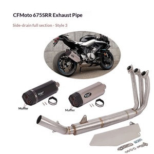 Para Chunfeng 675SR-R/675NK: Modificación de tubo de escape plateado para motocicleta con válvula estilo de fábrica - Product Image 3