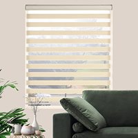 Stores zébrés personnalisables Options sans fil/manuel pour le traitement des fenêtres Tissu semi-opaque vertical intégré électrique