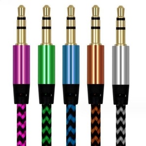 3.5Mm Braided Audio <b>Cable</b> Male To Male Gold Plated Connector Car <b>Aux</b> Audio <b>Cable</b> For Vehicle Use - Product Image 5